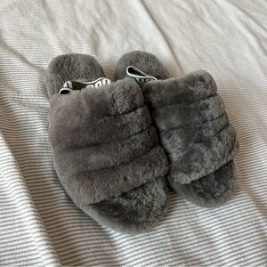 UGG Charcoal Plush Slippers
